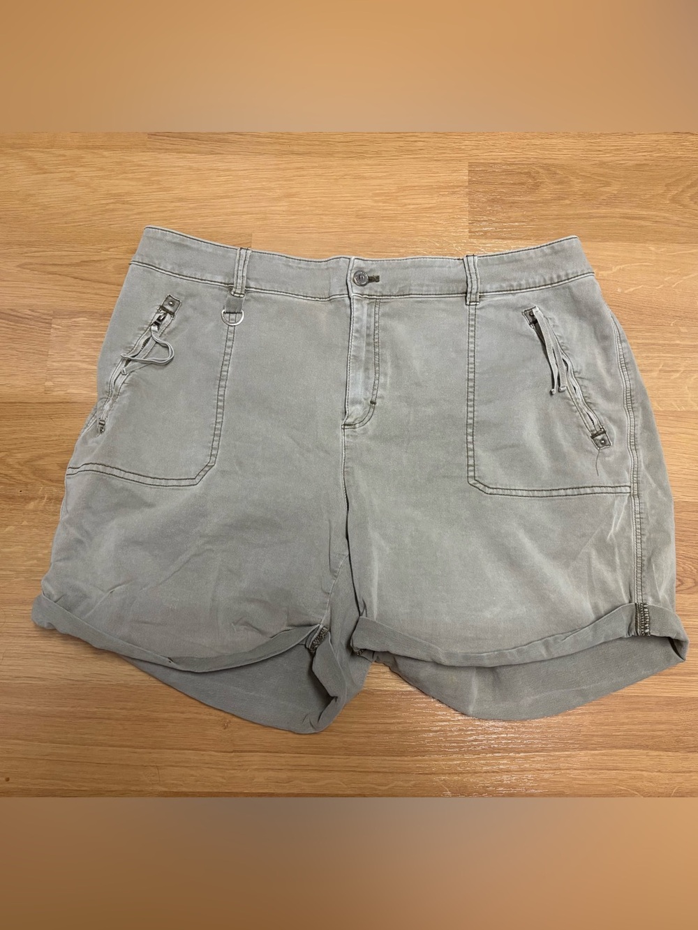 White House Black Market Light Gray Utility Shorts